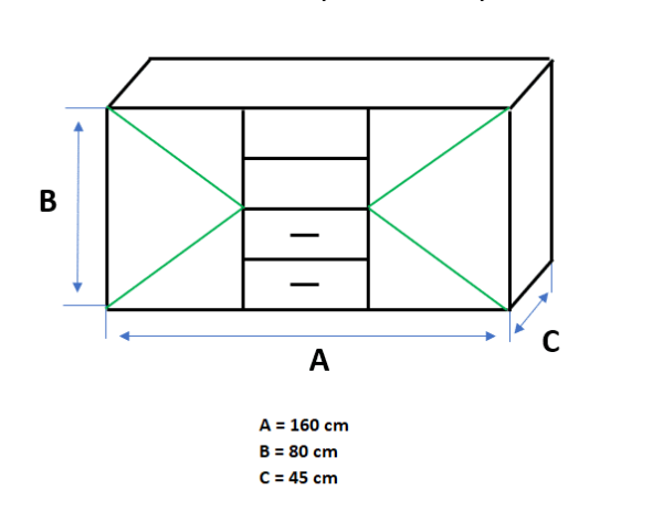 Sideboard, 2 Drawers